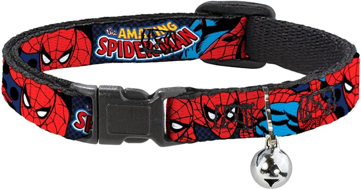 Cat Collar Breakaway Amazing Spider Man 8 to 12 Inches 0.5 Inch Wide