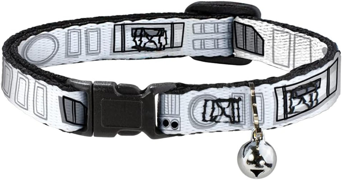 Buckle-Down Star Wars Cat Collar, Breakaway Collar with Bell, Star Wars Stormtroopers Utility Belt Bounding White Grays, 8.5 to 12 Inches 0.5 Inch Wide