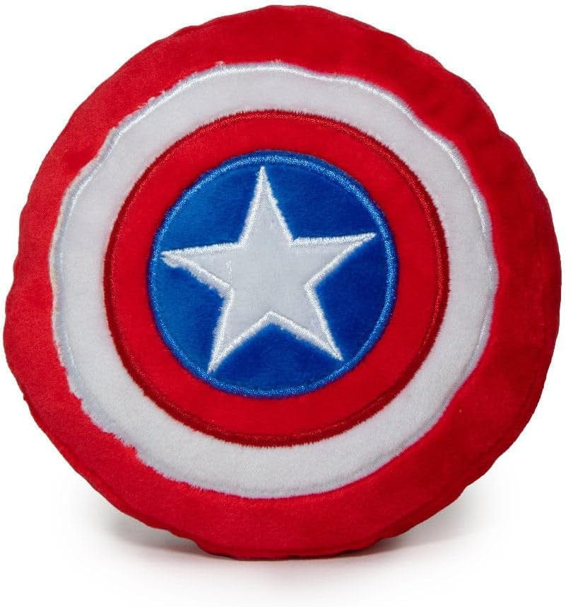 Buckle-Down Dog Toy Plush Captain America Shield Red White Blue White 8" X 6"
