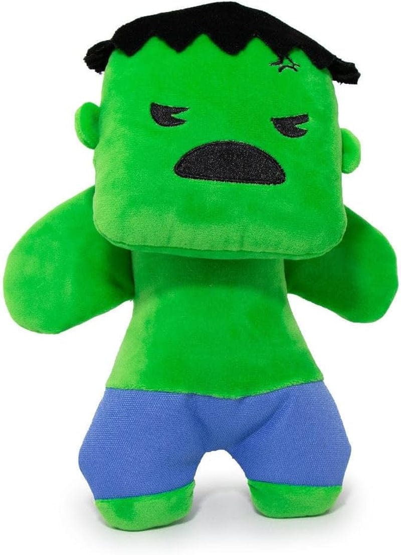 Professional title: "Buckle-Down Marvel Plush Squeaker Dog Toy - Kawaii Hulk Standing Pose, Multicolor, 8" x 6""