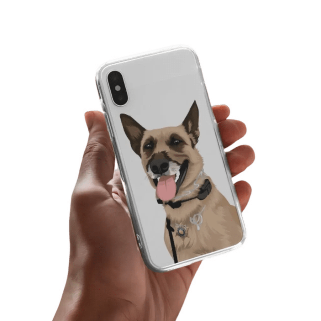 🐶 Custom Drawn Dog Printed Clear phone Case 📱