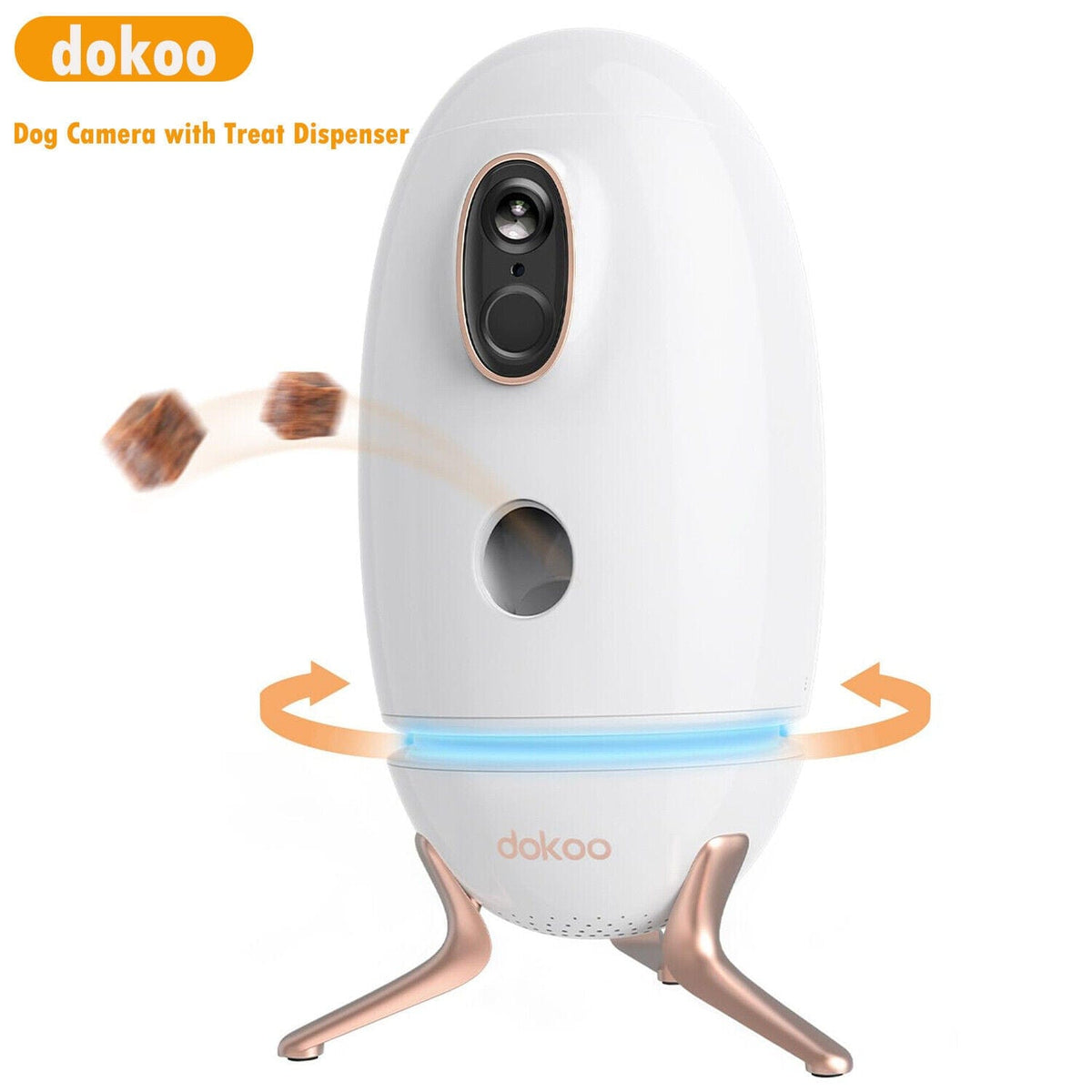 Dokoo Dog Camera with Treat Dispenser Feeder 330° View 2K/4MP QHD Pet Camera