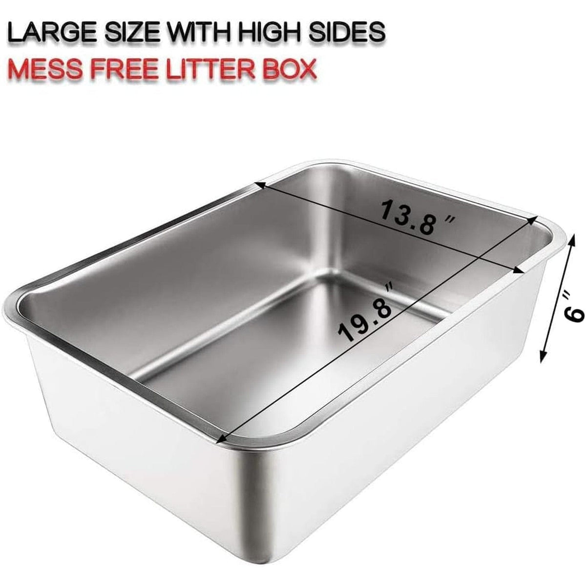🐱 Durable Stainless Steel Cat Litter Box 📦 Medium:19.8*13.8in Pets Paradise Pet Supplies