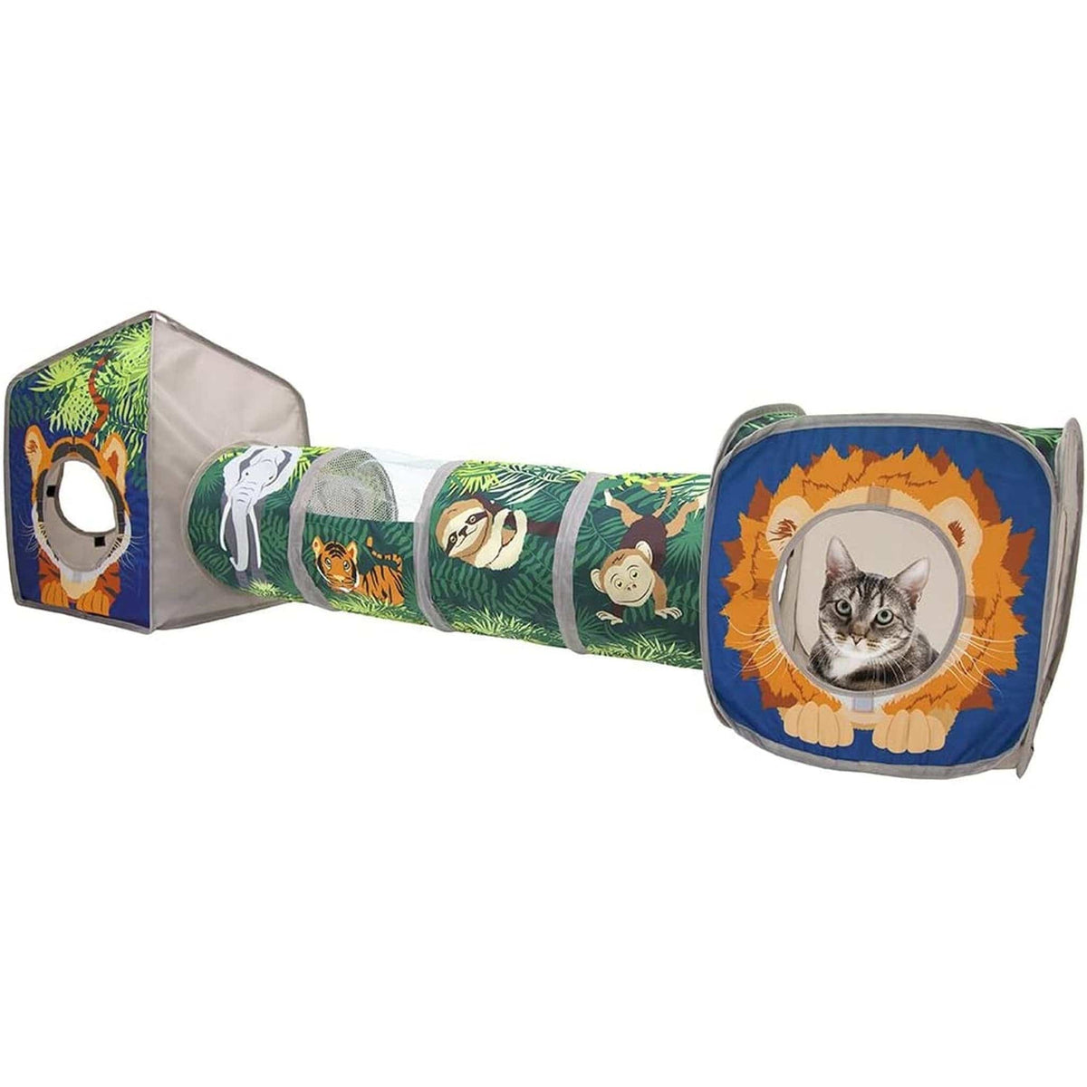 😻 Feline Fun Jungle Play Set Cat Tunnel🌴 Jungle Combo Pets Paradise Pet Supplies