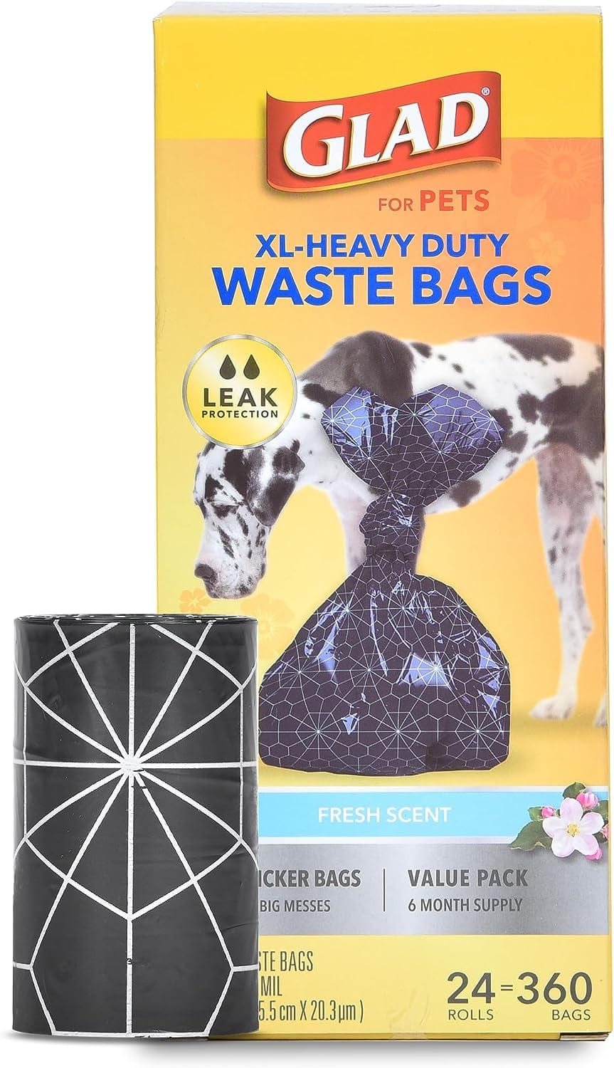 Glad Extra Large, Heavy Duty Scented Dog Waste Bags Value Pack - 360 Count