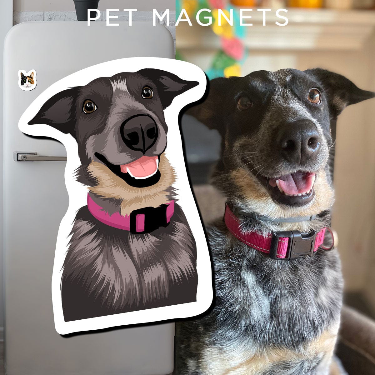 🐶 Hand-Drawn Personalized Dog Face Magnets 🧲