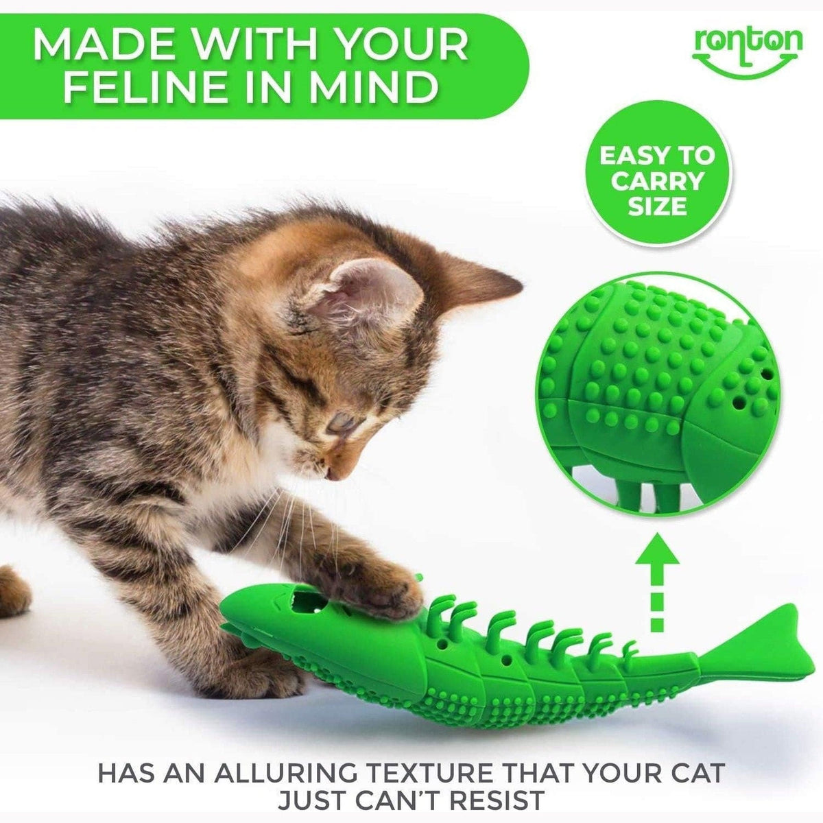 🐱 Interactive Catnip-Infused Dental Cat Toy 🦷 Green Shrimp Pets Paradise Pet Supplies