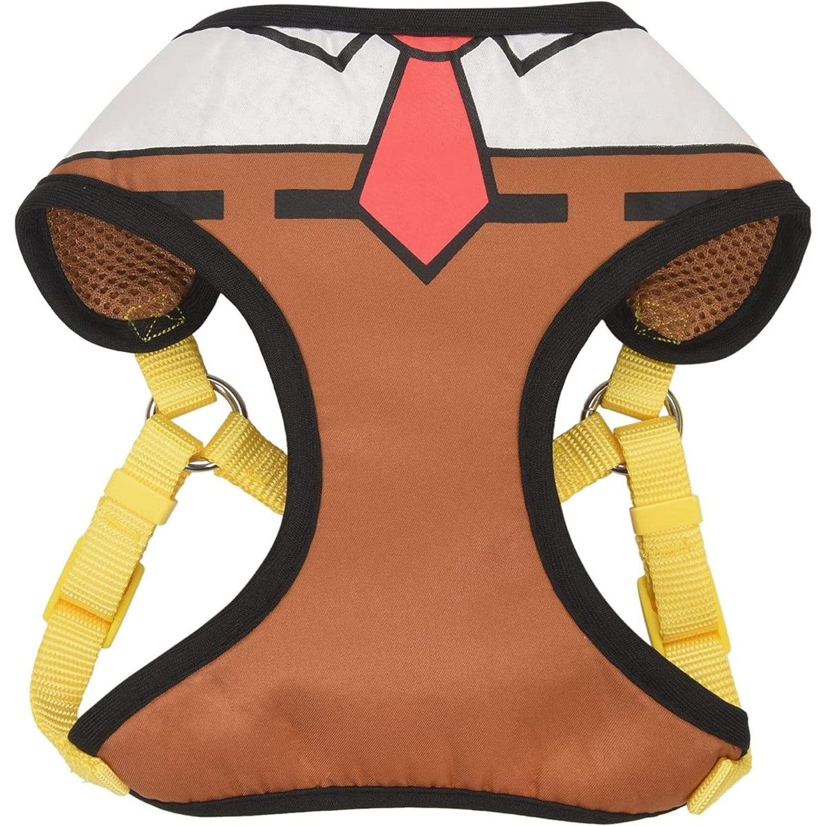 A 🐶 No-Pull SpongeBob SquarePets Dog Harness🍍 with a tie on it.