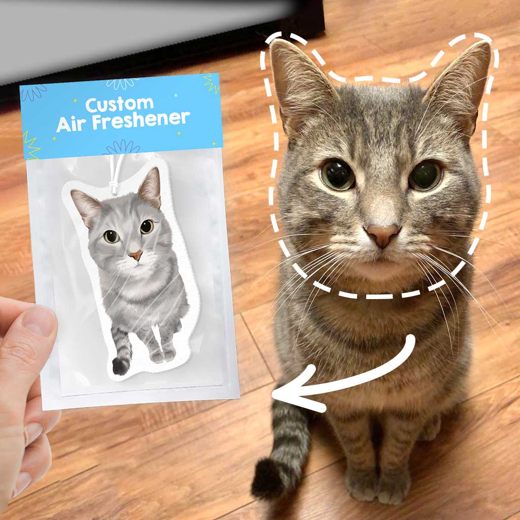 Pet Lovers Personalized Cat Portrait Air Freshener