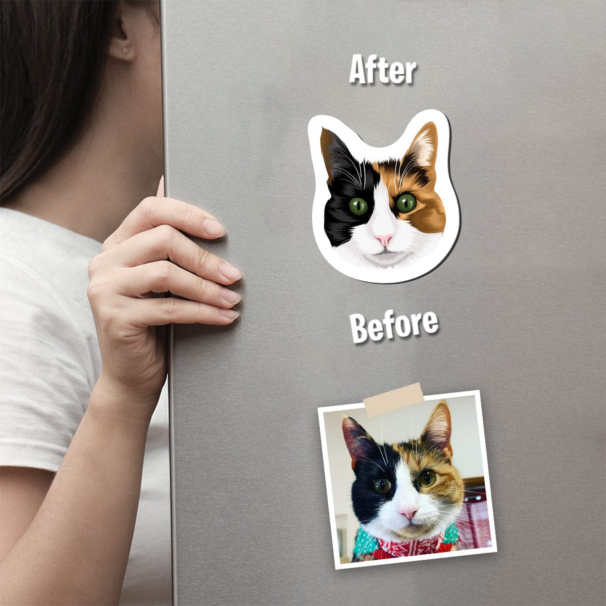🐱 Purrfect Personalized Drawn Cat Fridge Magnet 🧲