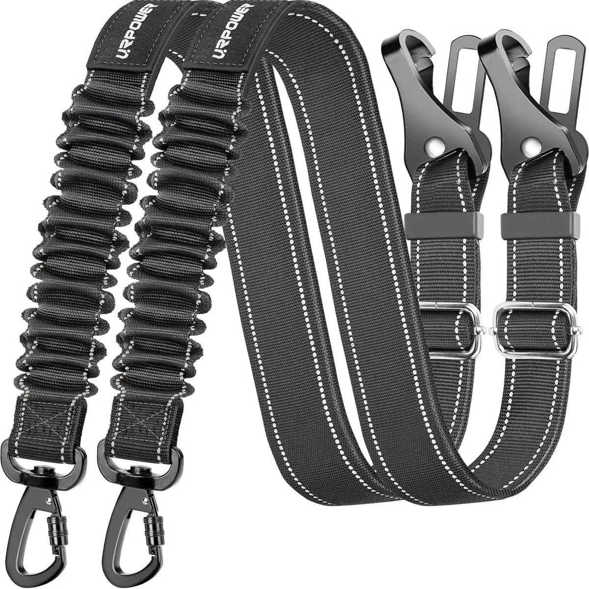 🐕‍🦺 Secure Paws Dual Function Bungee Dog Seat Belt 🚗 Black Pets Paradise Pet Supplies