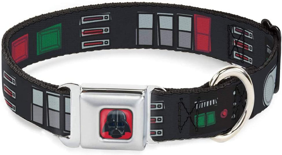 Buckle-Down Dog Collar Seatbelt Buckle Star Wars Darth Vader Utility Belt Bounding3 Black Grays Reds 18 to 32 Inches 1.5 Inch Wide, Multi Color (DC-SB-SWBBV-WSW141-1.5-L)